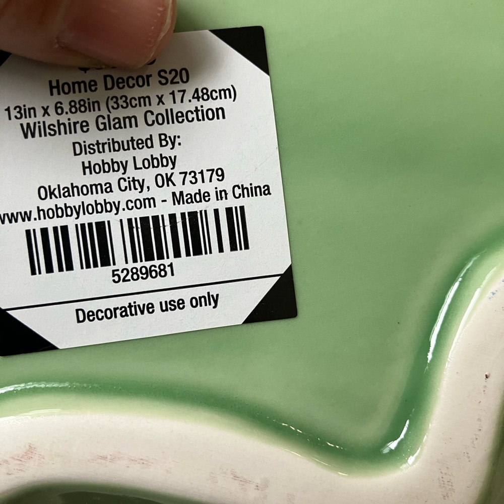 Wilshire glam collection three leaf platter Hobby Lobby banana leaf tropical - Picture 4 of 5